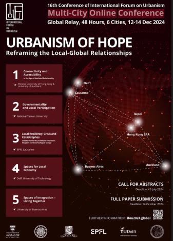 【活動訊息】IFoU 2024國際研討會「《希望都市：重設在地-全球關係》(Urbanism of Hope - Reframing the Local-Global Relationships)」